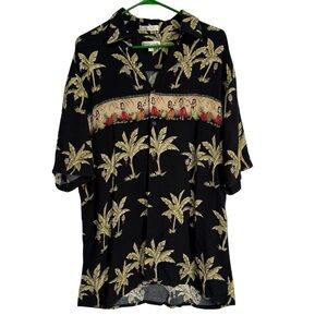 Pierre Cardin Vintage Hawaiian Hula Girl Print Short Sleeve Shirt size L